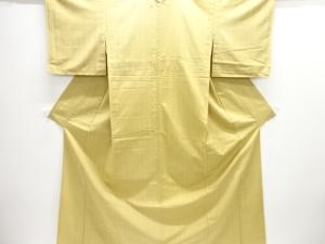 未使用品　仕立て上がり　縞織り出し手織り紬単衣着物